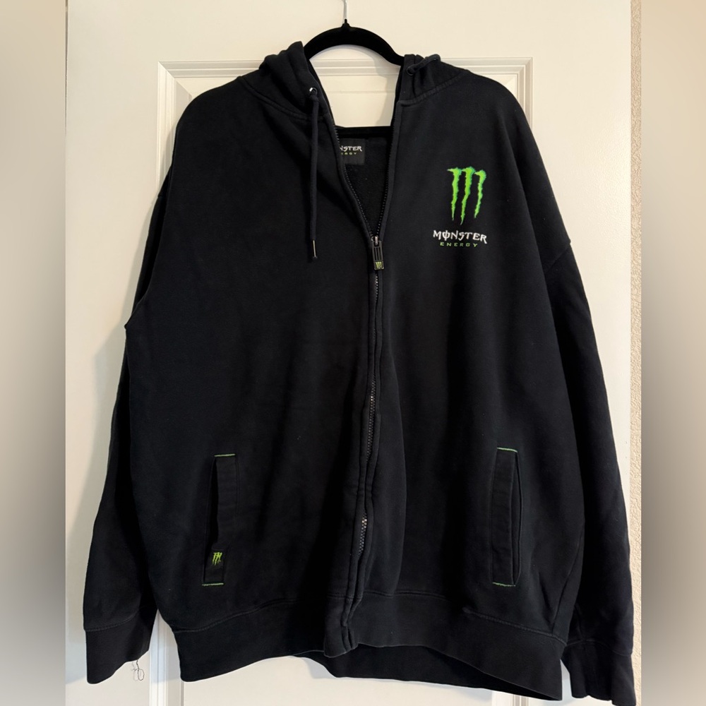 Men’s Monster Energy Zipper Hooded Black Sweater